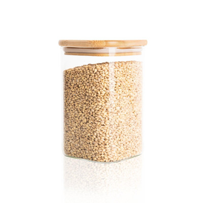 Glass Jar 1.25L with Bamboo Lid - Square