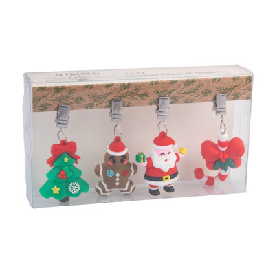 Alfresco Lane Christmas Tablecloth Weights - 4 Pack