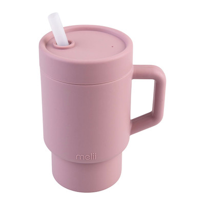 Melii Luxe Kids Silicone Tumbler Bottle with Straw 265ml - Pink