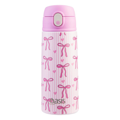 Oasis Kids Insulated Stainless Steel Drink Bottle 550ml - Bows & Hearts