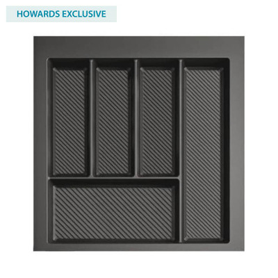 Howards 5 Compartment Cutlery Tray 45cm - Dark Grey