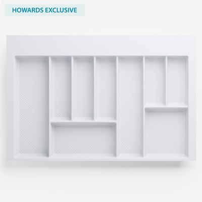 Howards 9 Compartment Cutlery Tray 75cm - White