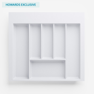 Howards 6 Compartment Cutlery Tray 55cm - White