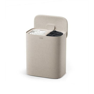 Joseph Joseph Tota 2 Twin 90L Separation Laundry Basket - Pale Mushroom