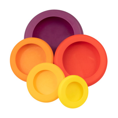 Food Huggers Reusable Silicone Food Savers - 5 Pack