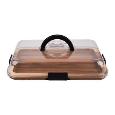 Alfresco Lane Rectangular Grazing Platter with Lid - Acacia Wood