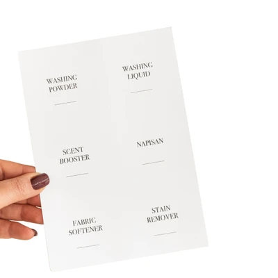 Basic Square Laundry Labels White - 6 Stickers