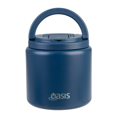 Oasis Stainless Steel Insulated Food Flask 700ml with Spork - Navy