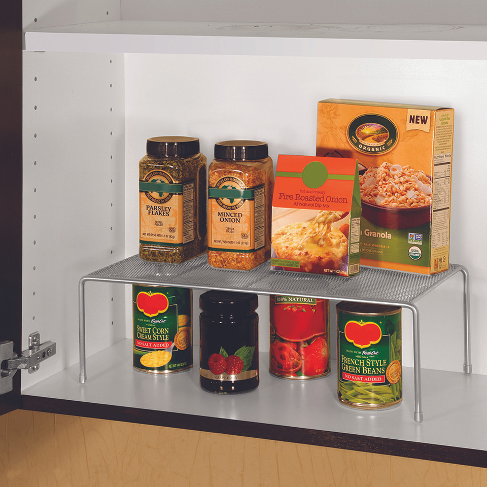 Seville Stacking Pantry Shelf Extra Large Silver Mesh