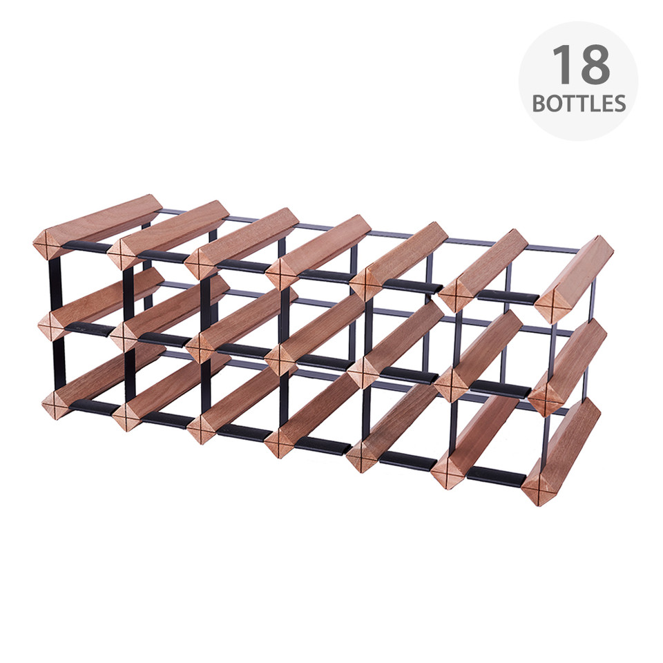 Howards Rustic Mahogany Timber Wine Rack 6x3 (24 Bottle) Howards