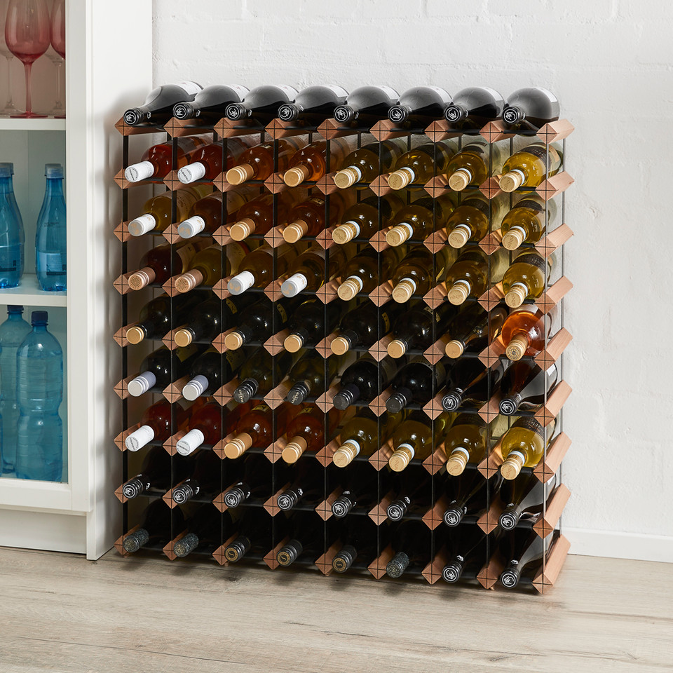 Howards Rustic Mahogany Timber Wine Rack 6x6 (42 Bottle) Howards