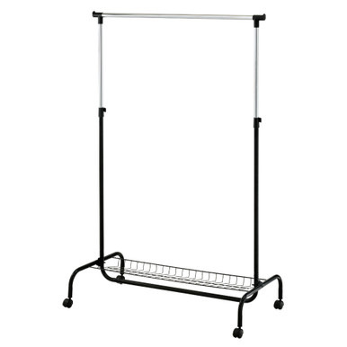 Howards Garment Rack With Bottom Shelf - Black/Chrome | Howards Storage ...
