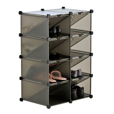 Howards Cube Shoe Grid Rack Black - 16 Pairs | Howards Storage World
