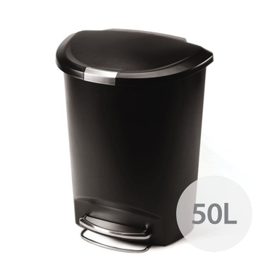 Simplehuman Step Rubbish Bin Semi Round 50l Black Howards Storage World