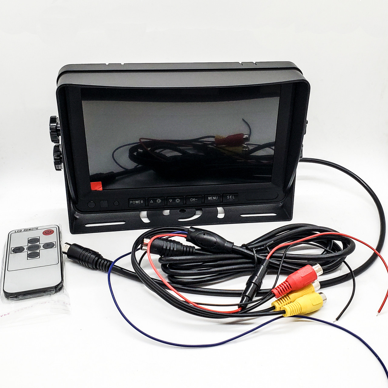 7 High Resolution TFT LCD Color Monitor 2 Video Input with Remote