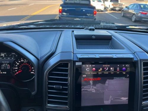 Night Owl HD thermal video on a truck's factory touchscreen