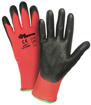 West Chester Small Zone Defense Cut And Abrasion Resistant Black Foam Nitrile Dipped Palm Coated Work Gloves With Elastic Knit Wrist