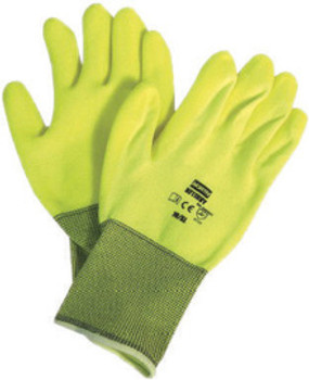 North® by Honeywell Size 7 NorthFlex Neon 15 Gauge Abrasion Resistant Hi-viz Yellow PVC Palm Coated Work Gloves With Hi-Viz Yellow Nylon Liner And Knit Wrist