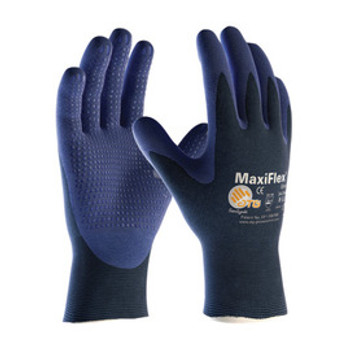 Protective Industrial Products® Small MaxiFlex® Elite by ATG® Ultra Light Weight Blue Micro-Foam Nitrile Palm And Finger Tip Coated Work Glove With Blue Seamless Nylon Knit Liner And Continuous Knitwrist