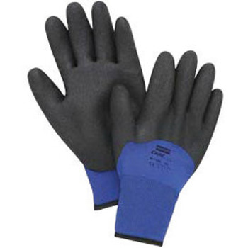 North® by Honeywell Size 9 Black And Blue NorthFlex Cold Grip Textured Nylon Synthetic Lined Cold Weather Gloves With Knit Wrist And Foamed PVC Coated Knuckle