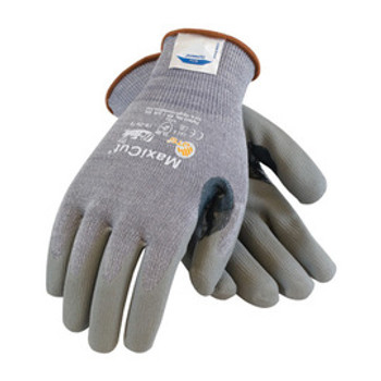 Protective Industrial Products® 2X MaxiCut® 5 By ATG® Medium Weight Cut Resistant Gray Micro-Foam Nitrile Palm And Fingertip Coated Work Gloves With Gray Seamless Dyneema®, Lycra® And Glass Liner , Continuous Knit Cuff And Reinforced Thumb Crotch
