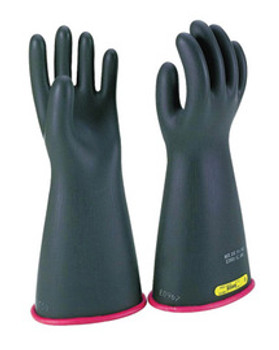 SALISBURY By Honeywell Size 9 Black And Red 14" Type I Natural Rubber Class 2 High Voltage Electrical Insulating Linesmen's Gloves With Straight Cuff