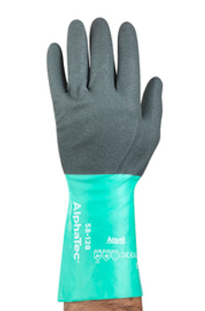 Ansell Size 10 Light Glass Green And Anthracite Gray AlphaTec® Nylon Lined Nitrile Chemical Resistant Gloves