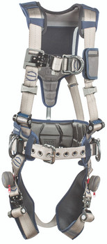 DBI-SALA® Small ExoFit STRATA Construction Style Harness With Aluminum Back, Front And Side D-Rings, Tri-Lock Revolver Quick Connect Buckles, Waist Pad And Belt