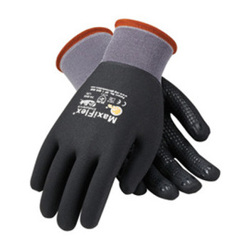 Protective Industrial Products® Large MaxiFlex® Endurance by ATG® 15 Gauge Abrasion Resistant Black Micro-Foam Nitrile Palm And Fingertip Coated Work Gloves With Gray Seamless Knit Nylon Liner And Continuous Knit Cuff