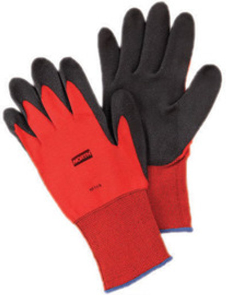 North® by Honeywell Size 10 NorthFlex 15 Gauge Abrasion Resistant Red PVC Palm And Fingertip Coated Work Gloves With Red Nylon Liner And Knit Wrist