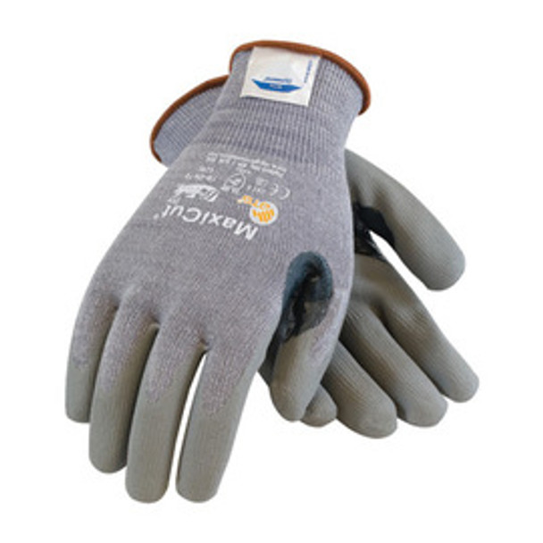 Protective Industrial Products® Large MaxiCut® 5 By ATG® Medium Weight Cut Resistant Gray Micro-Foam Nitrile Palm And Fingertip Coated Work Gloves With Gray Seamless Dyneema®, Lycra® And Glass Liner , Continuous Knit Cuff And Reinforced Thumb Crotch