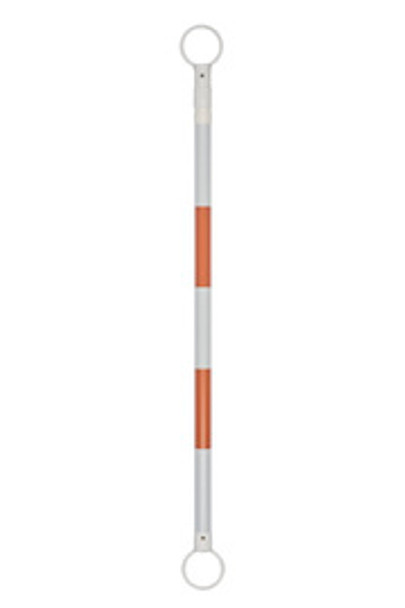 6' - 10' Orange And White Plastic Reflective Retractable Cone Bar With Engineer Grade Reflective Tape For Use With PVC Traffic Cones And Delineators