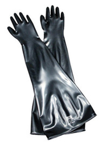 North® by Honeywell Size 10 1/2 Black Glovebox 32" 15 mil Butyl Hand Specific Chemical Resistant Gloves With 8" Dia Beaded Cuff