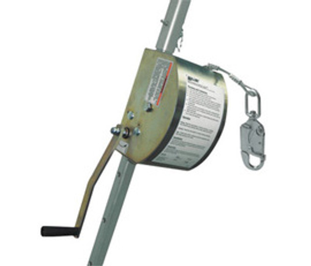 Miller® by Honeywell 65' ManHandler Personnel-Rated 3/16" Galvanized Steel Wire Rope Winch With Mounting Bracket, Pulley And Carabineer