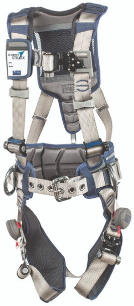 DBI-SALA® Medium ExoFit STRATA Construction Style Harness With Aluminum Back And Side D-Rings, Tri-Lock Revolver Quick Connect Buckles, Waist Pad And Belt