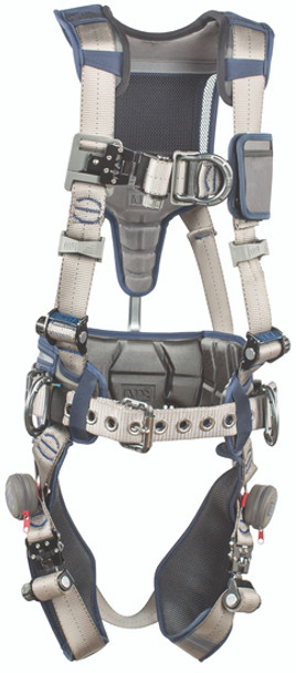 DBI-SALA® Medium ExoFit STRATA Construction Style Harness With Aluminum Back, Front And Side D-Rings, Tri-Lock Revolver Quick Connect Buckles, Waist Pad And Belt