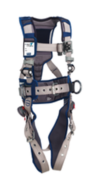DBI-SALA® Large ExoFit STRATA Construction Style Harness With Aluminum Back And Side D-Rings, Tongue Buckle Leg Straps, Waist Pad And Belt