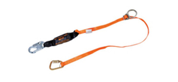 Miller® by Honeywell 6' Titan T-BAK Single-Leg Shock-Absorbing Lanyard With 3/4" Locking Snap Hook, Auto-Lock Carabiner, Shock Absorber Pack And Forged Sliding D-Ring