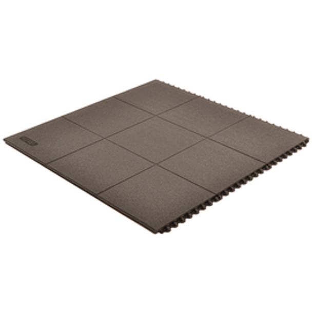 Superior Manufacturing 3' X 3' Black 3/4" Nitrile Rubber Niru® Cushion-Ease® Solid Anti-Fatigue Floor Mat