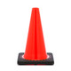 12" Orange Traffic Cone With Black Base PVC Revolution Series 1-Piece