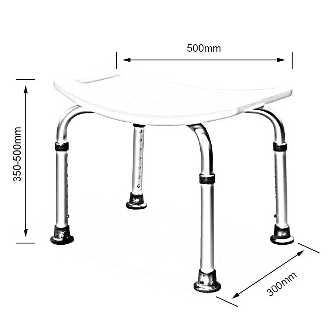 AKW Freestanding Assisted Living Shower Stool