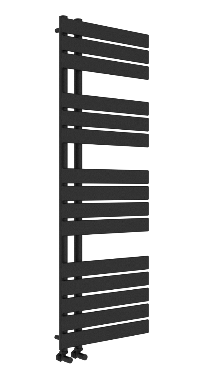 Wellington Orca Black Designer Offset Towel Radiator 1380 x 500mm