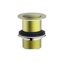 Brushed Brass - Unslotted Click Clack Basin Waste