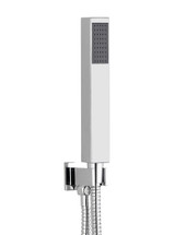 Brass Square Shower Elbow Wall Outlet With Shower Handset-Chrome