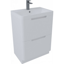  White Gloss - Monza Vanity & Basin Floor Standing - 600mm