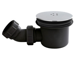 90mm Fast Flow Shower Waste for Pearlstone Shower Trays - Chrome/Black