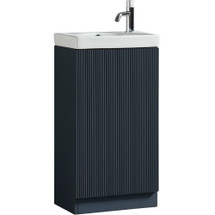 Flauto Mini Midnight Shadow Cloakroom Floor Standing Vanity Unit and Ceramic Basin - 800mm (TIS4396)
