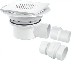 Mc Alpine 150mm Square White ABS Two-Piece 50mm Water Seal Gully (TSG52T6WH )