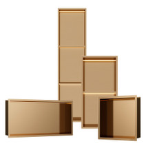  INSL8 Stainless Steel Rose Gold Shower Niches – Shelved & Standard Options | With or Without LED Lighting