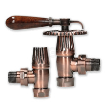 Bentley Manual 15 mm Antique Copper Wheel Head & Lockshield Valve Set